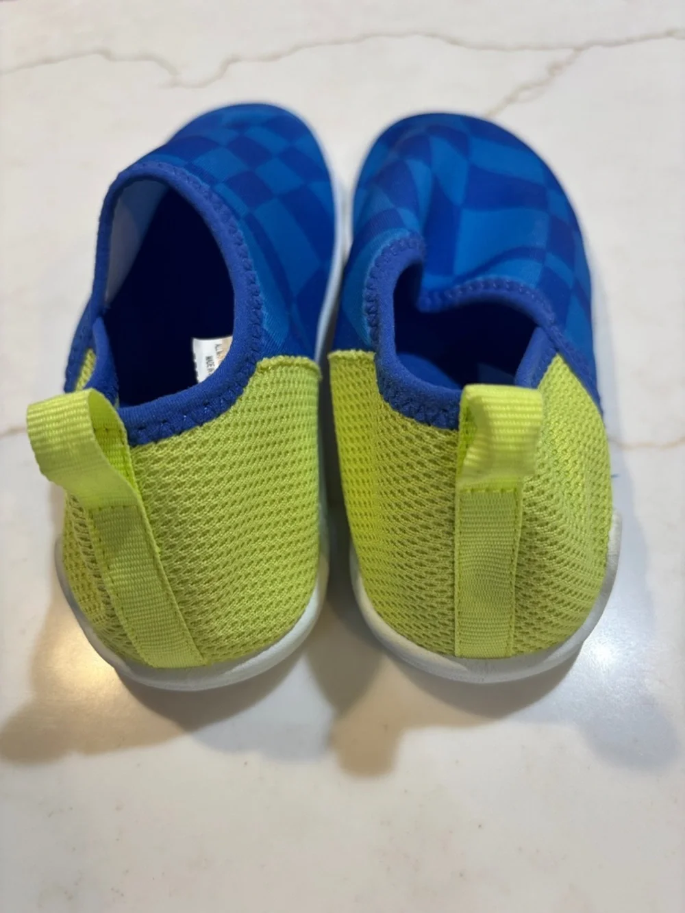 Speedo Junior Bootie Electric Checker Water Shoes Blue Lime M 2-3